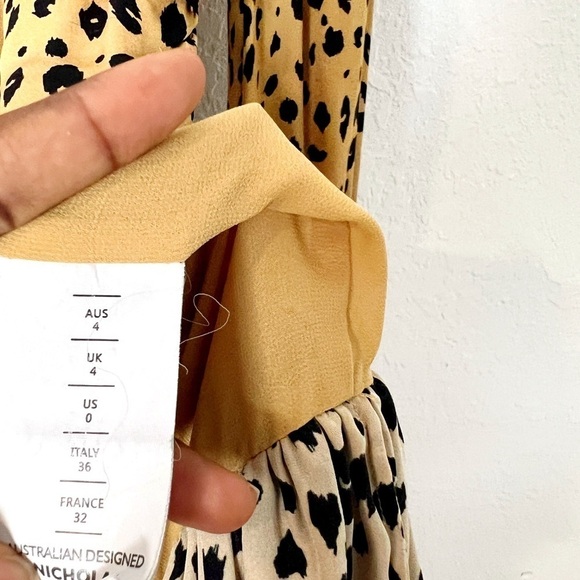 Nicholas Gathered Frill Dress In Amber Multi - Picture 8 of 11